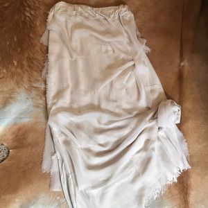 Cream Tiered Maxi Skirt